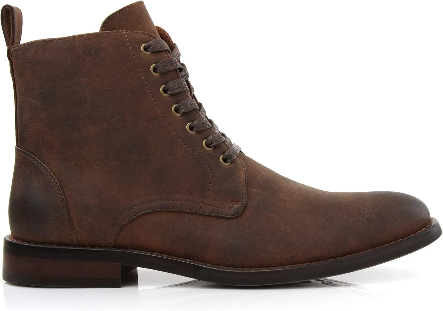 Polar Fox Brooke MPX806061 Grey Woolen and Leather Lace-up Fashion Chukka Boots with Zipper Closure