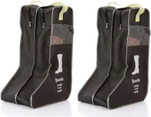 Portable 2 Pack Boots Storage,Tall Boots Storage/Protector Bag, Boots Cover (Black)