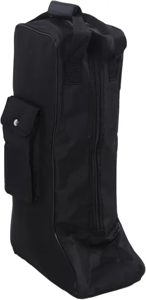 Portable Boots Storage Bag,Boot Bag with Handle, Oxford Cloth and Leather Black Water proofing for Cowboy Boots Snow Boots for Travel and Daily Use