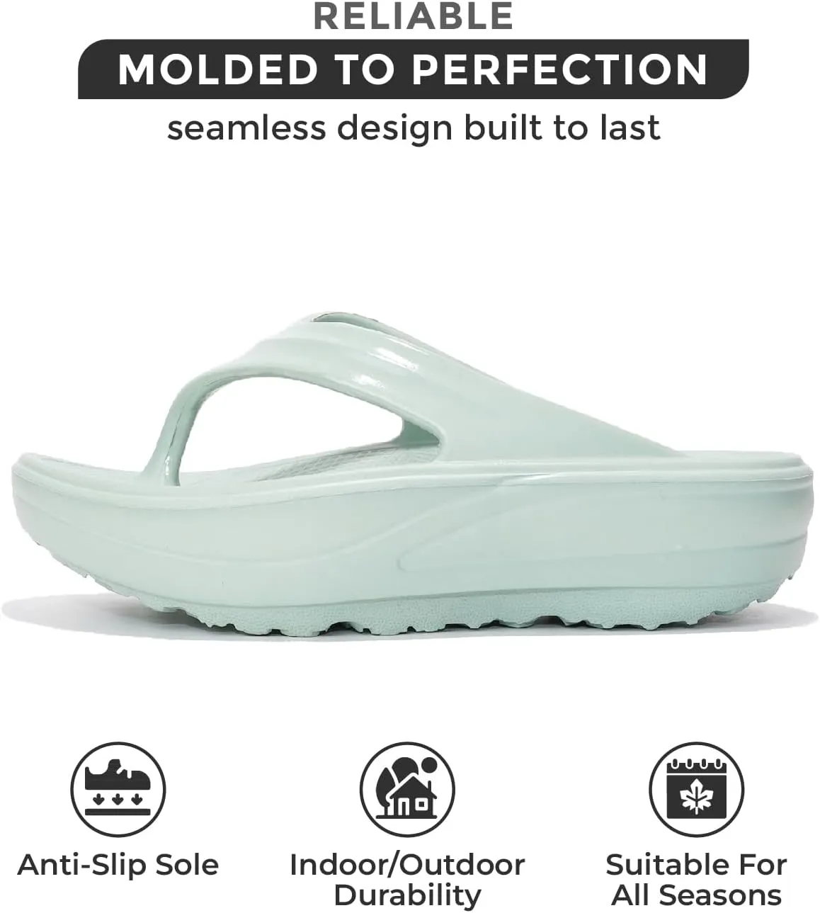 Project Cloud Flip Flops for Women Footwear - Memory Foam and Lightweight Platform Sandals Women Beach Vacation Essentials - Non Slip Durable and Soft Slippers (Abra)