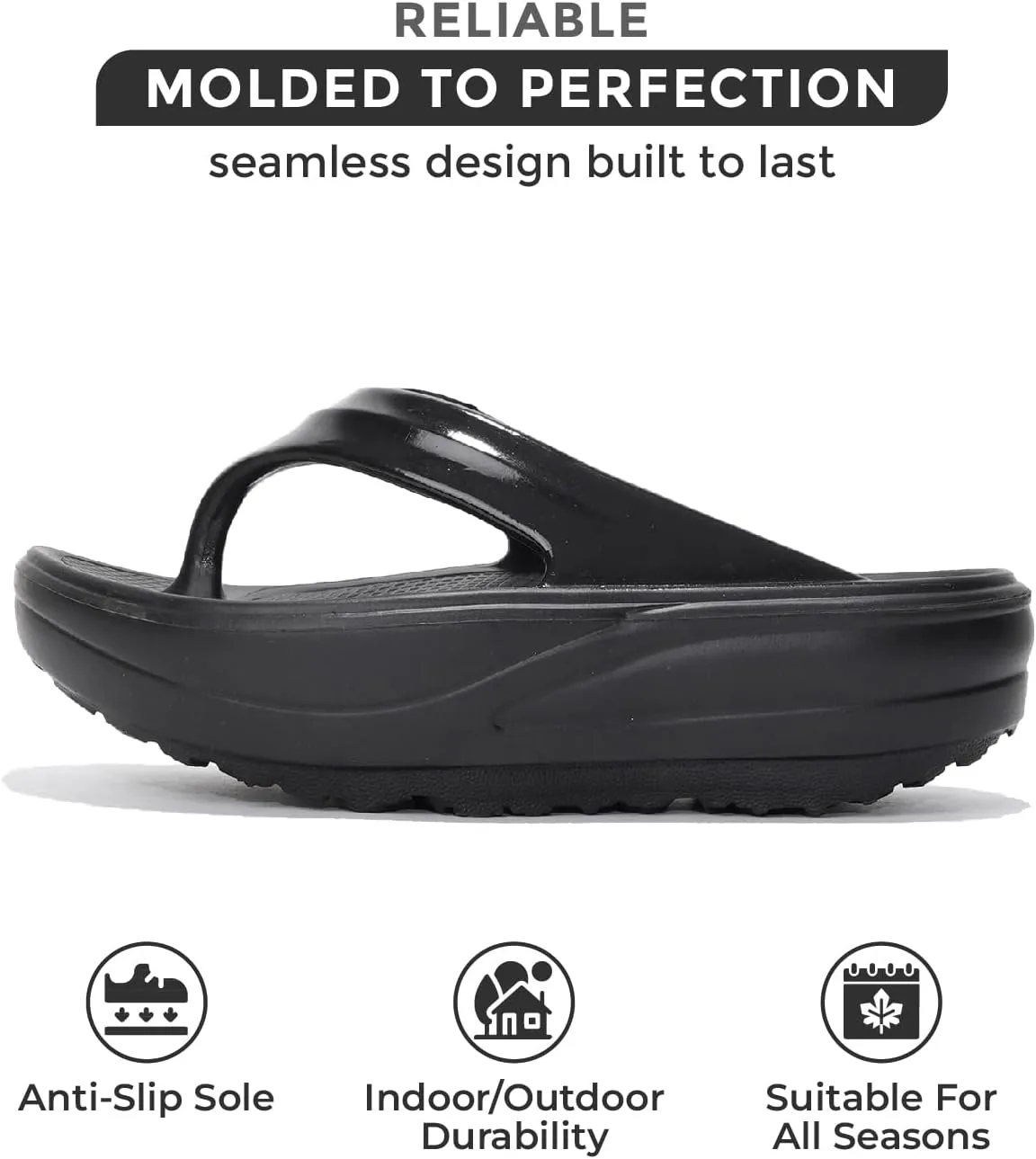 Project Cloud Flip Flops for Women Footwear - Memory Foam and Lightweight Platform Sandals Women Beach Vacation Essentials - Non Slip Durable and Soft Slippers (Abra)