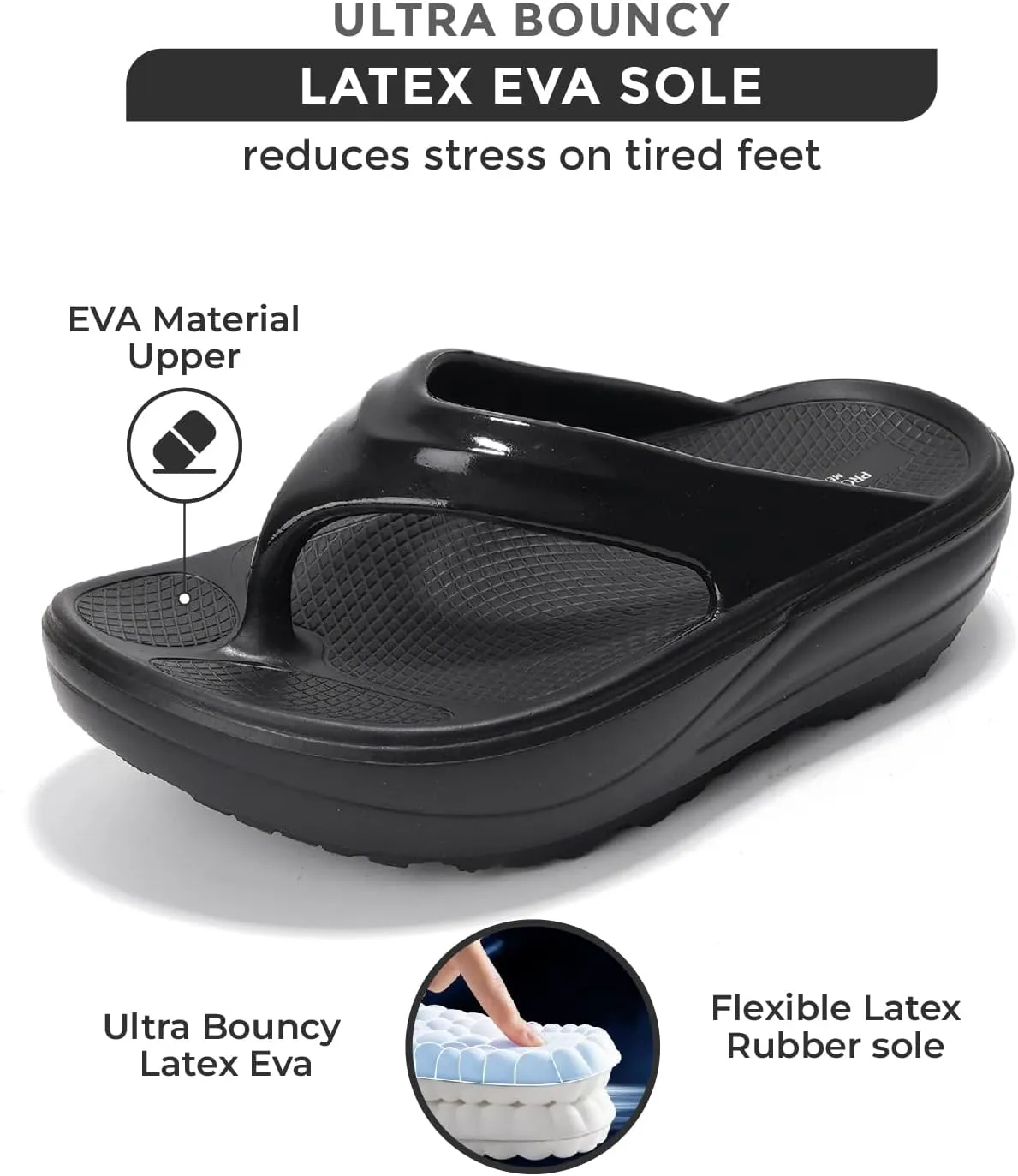 Project Cloud Flip Flops for Women Footwear - Memory Foam and Lightweight Platform Sandals Women Beach Vacation Essentials - Non Slip Durable and Soft Slippers (Abra)