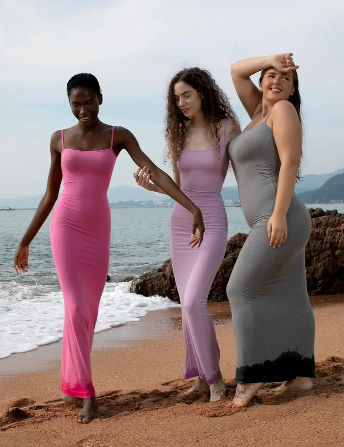PUMIEY Women's Slip Maxi Dress Sexy Ribbed Bodycon Dresses Long Dress