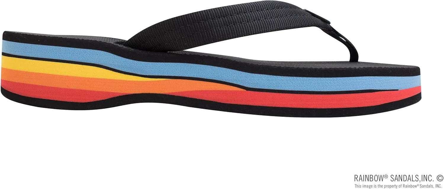 Rainbow Sandals Women's Four Layer Wedge Soft Rubber Top w/EVA Filled 3/4" Nylon Strap