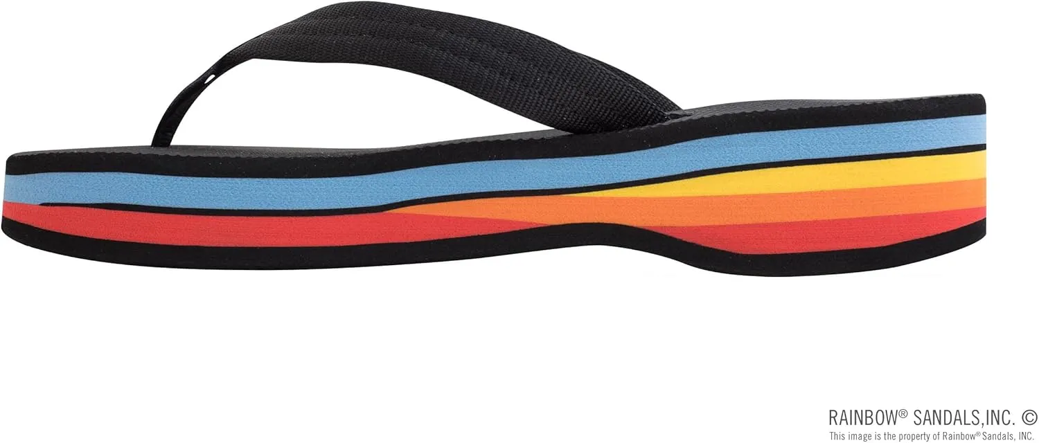 Rainbow Sandals Women's Four Layer Wedge Soft Rubber Top w/EVA Filled 3/4" Nylon Strap