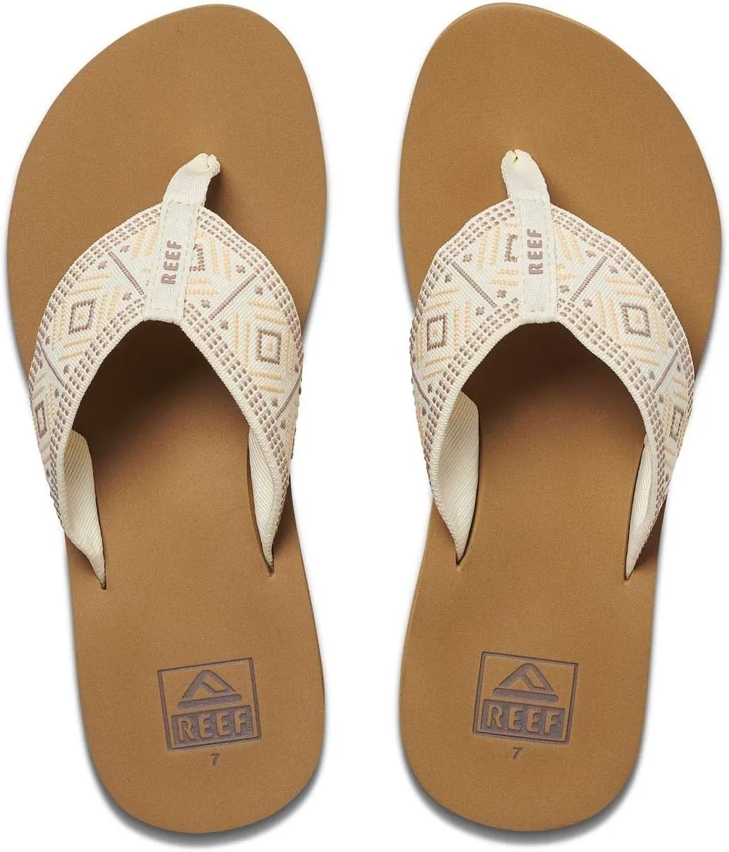 REEF Spring Woven Women's Beach Flip Flop, Soft Woven Strap & Cushion Footbed