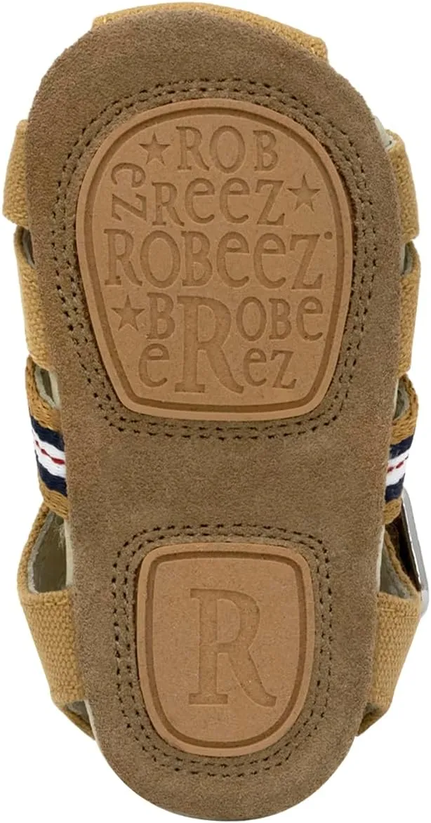 Robeez Baby Boys and Unisex First Kicks Slip Resistant Sandals for Infant and Toddler, 0-24 Months