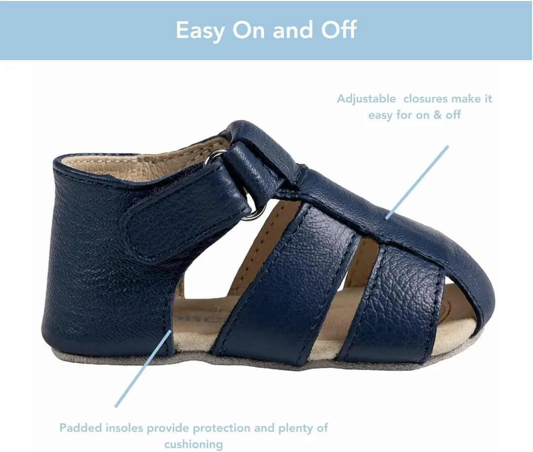 Robeez Baby Boys and Unisex First Kicks Slip Resistant Sandals for Infant and Toddler, 0-24 Months