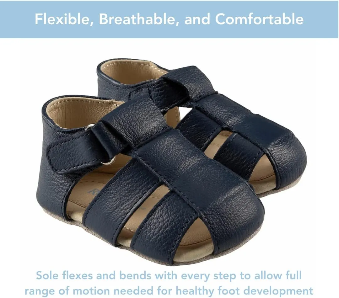 Robeez Baby Boys and Unisex First Kicks Slip Resistant Sandals for Infant and Toddler, 0-24 Months