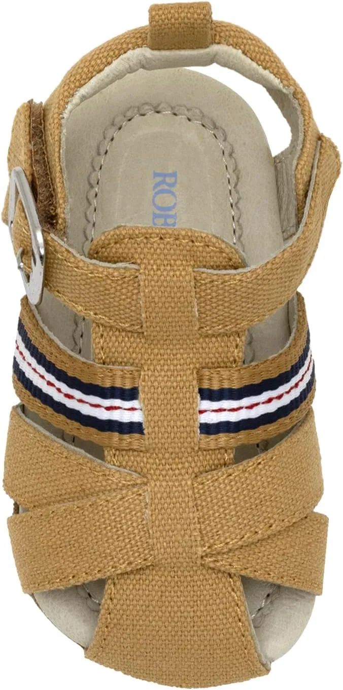 Robeez Baby Boys and Unisex First Kicks Slip Resistant Sandals for Infant and Toddler, 0-24 Months