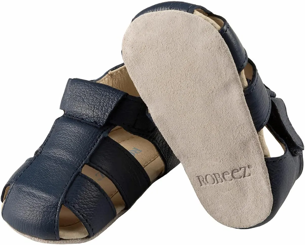 Robeez Baby Boys and Unisex First Kicks Slip Resistant Sandals for Infant and Toddler, 0-24 Months