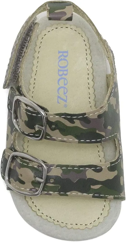 Robeez Baby Boys and Unisex First Kicks Slip Resistant Sandals for Infant and Toddler, 0-24 Months