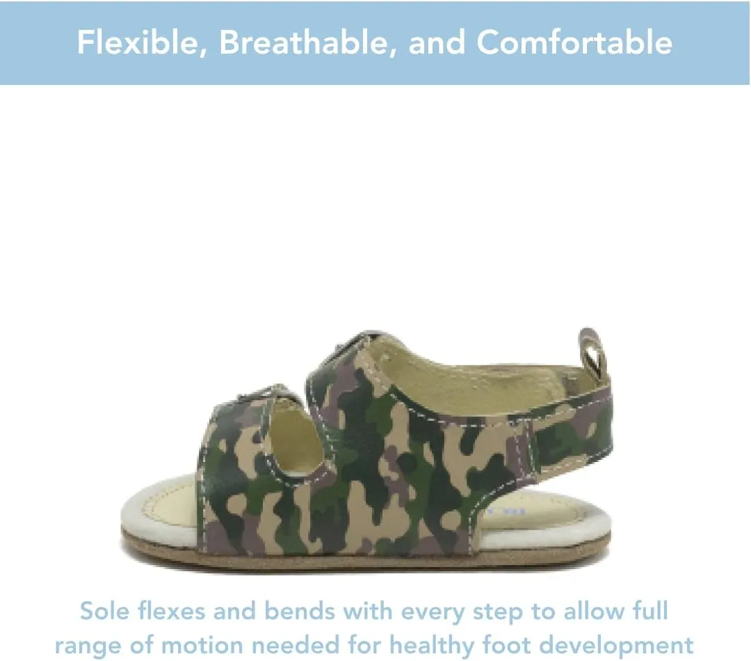 Robeez Baby Boys and Unisex First Kicks Slip Resistant Sandals for Infant and Toddler, 0-24 Months