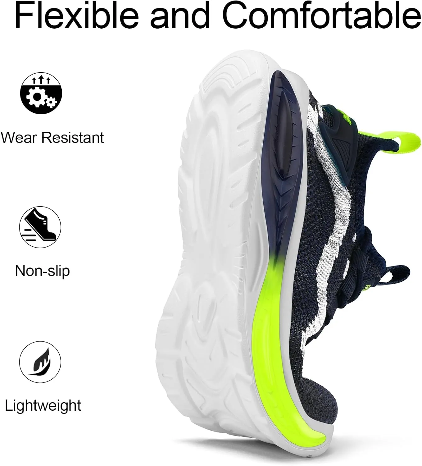 RUNSIDE Boys Girls Sneakers, Lace up Kids Tennis Shoes for Walking/Running Lightweight Breathable Gym Shoes Outdoor, Little Kid/Big Kid