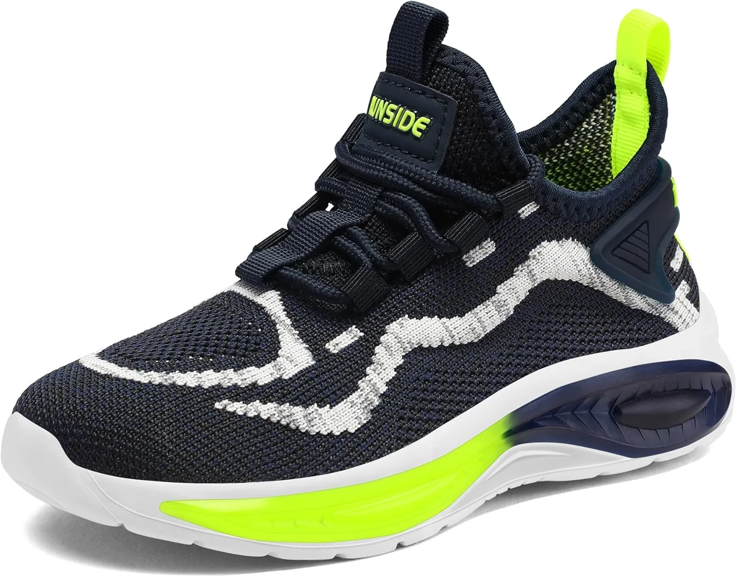 RUNSIDE Boys Girls Sneakers, Lace up Kids Tennis Shoes for Walking/Running Lightweight Breathable Gym Shoes Outdoor, Little Kid/Big Kid