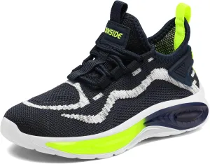 RUNSIDE Boys Girls Sneakers, Lace up Kids Tennis Shoes for Walking/Running Lightweight Breathable Gym Shoes Outdoor, Little Kid/Big Kid