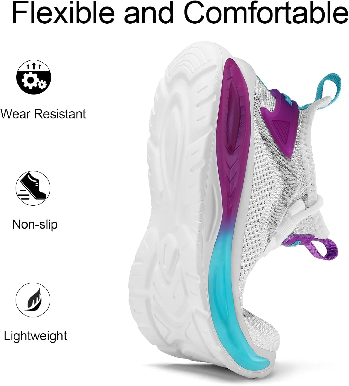 RUNSIDE Boys Girls Sneakers, Lace up Kids Tennis Shoes for Walking/Running Lightweight Breathable Gym Shoes Outdoor, Little Kid/Big Kid