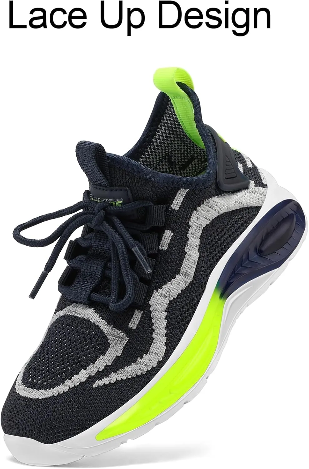 RUNSIDE Boys Girls Sneakers, Lace up Kids Tennis Shoes for Walking/Running Lightweight Breathable Gym Shoes Outdoor, Little Kid/Big Kid