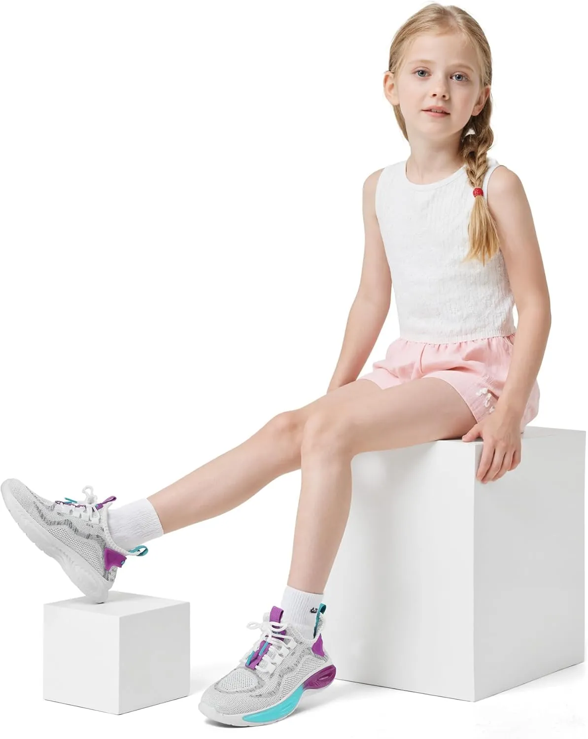 RUNSIDE Boys Girls Sneakers, Lace up Kids Tennis Shoes for Walking/Running Lightweight Breathable Gym Shoes Outdoor, Little Kid/Big Kid