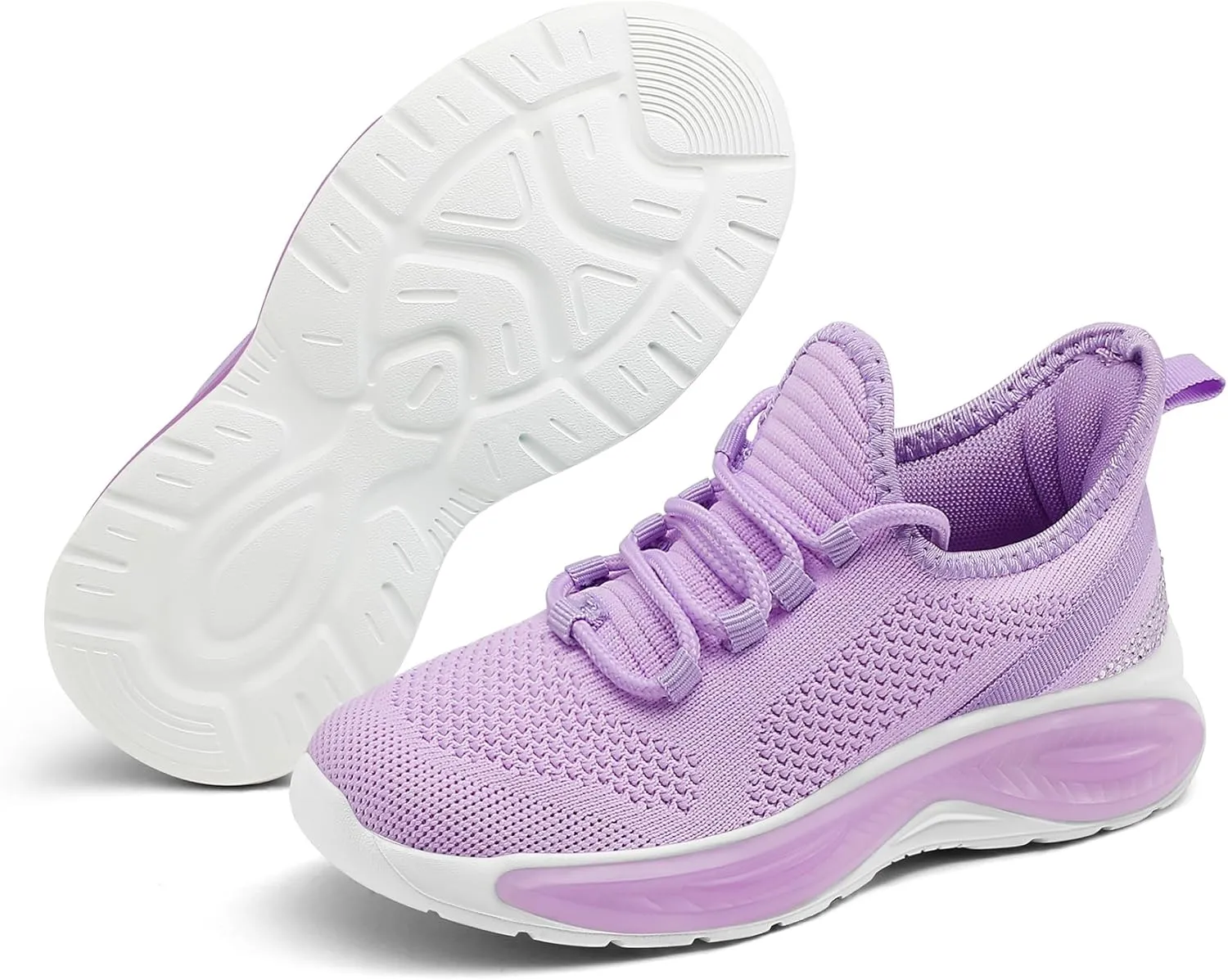 RUNSIDE Girls Lightweight Sneakers Kids Lace-up Tennis Running Shoes, Breathable Walking Shoes for Toddler/Little Kid/Big Kid