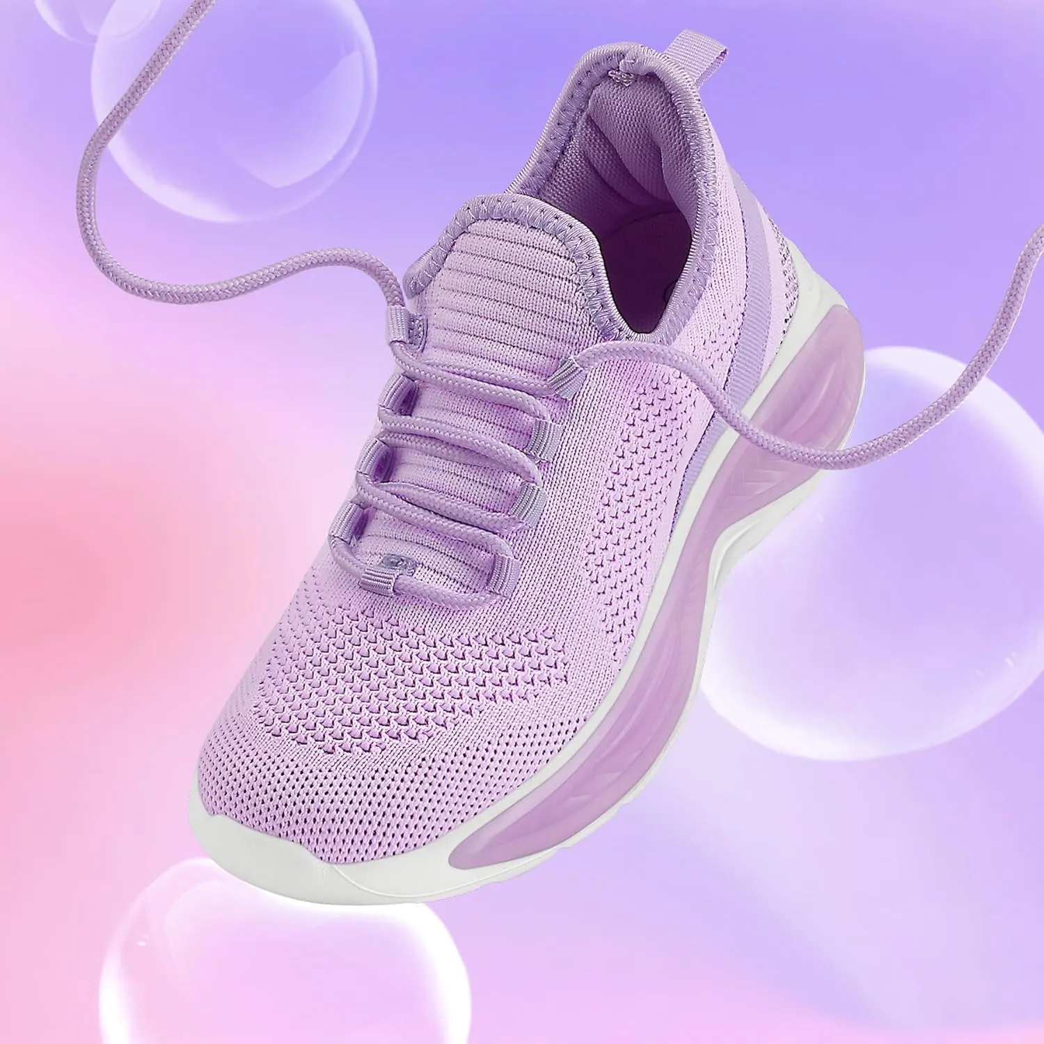 RUNSIDE Girls Lightweight Sneakers Kids Lace-up Tennis Running Shoes, Breathable Walking Shoes for Toddler/Little Kid/Big Kid