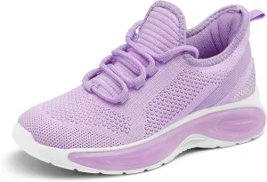 RUNSIDE Girls Lightweight Sneakers Kids Lace-up Tennis Running Shoes, Breathable Walking Shoes for Toddler/Little Kid/Big Kid