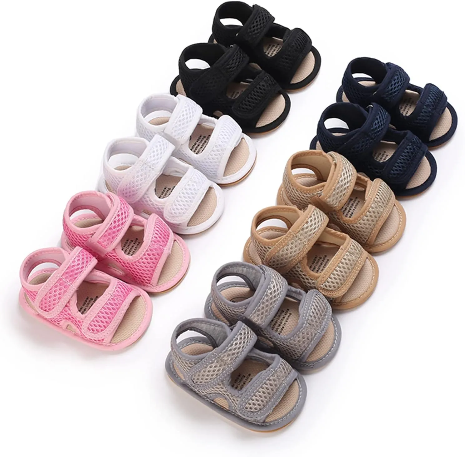 RVROVIC Baby Boys Girls Sandals Premium Infant Summer Outdoor Shoes PU Lightweight Soft Anti-Slip Sole Toddler Prewalker