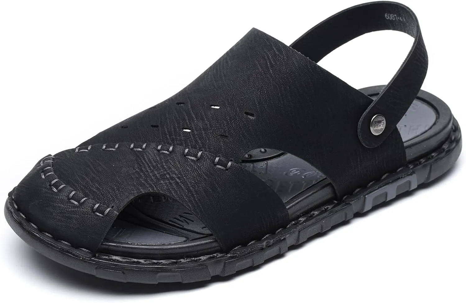 Sandals For Men Indoor and Outdoor Beach Casual Closed Toe Water Sandals Leather Slip On Two uses Waterproof Athletic Handmade Slippers Soft