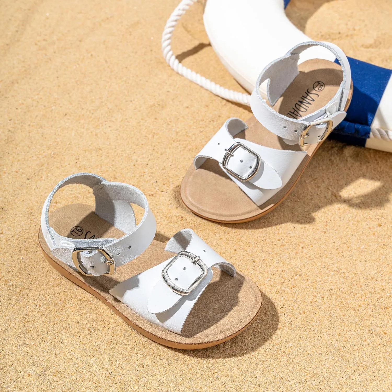 SANDALUP Summer Sandals w Double Buckle for Toddler Girls/Boys