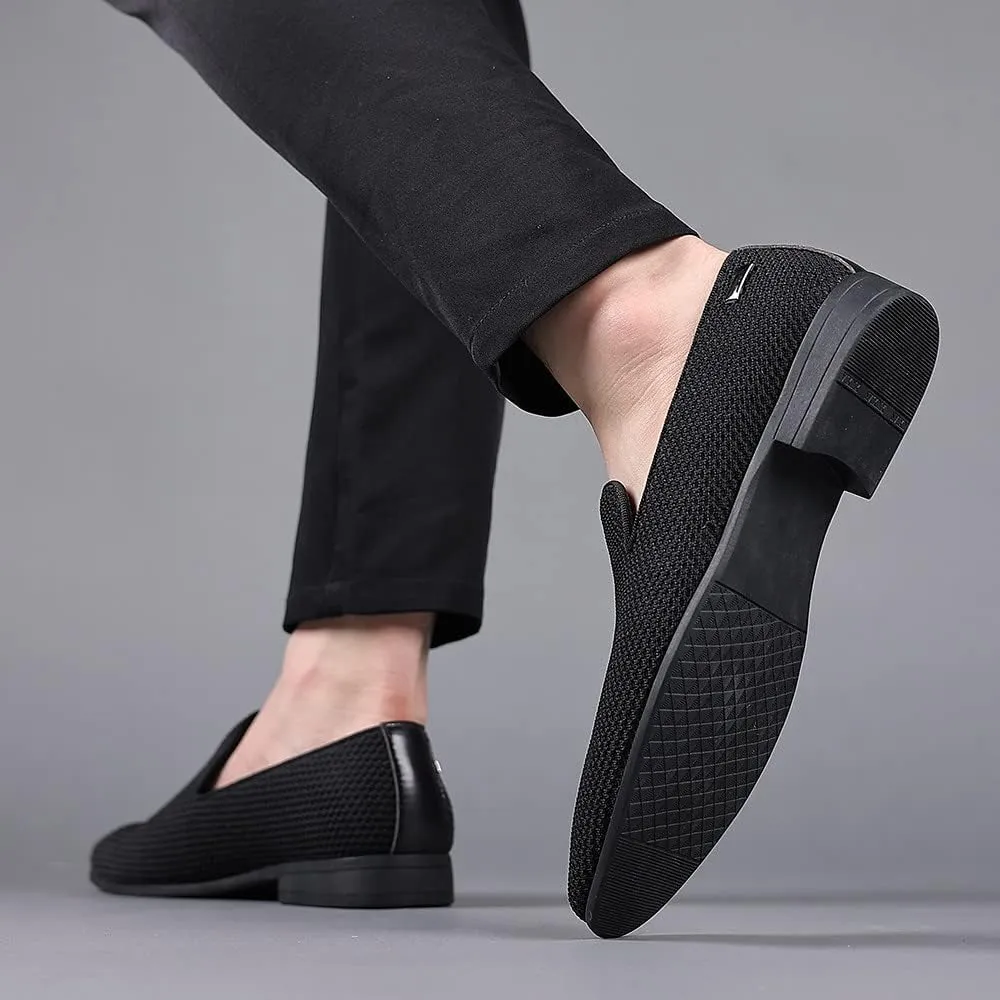 Santimon Men's Mesh Slip On Loafers Casual Walking Sneakers Business Lightweight Dress Breathable Outdoor Comfortable Shoes