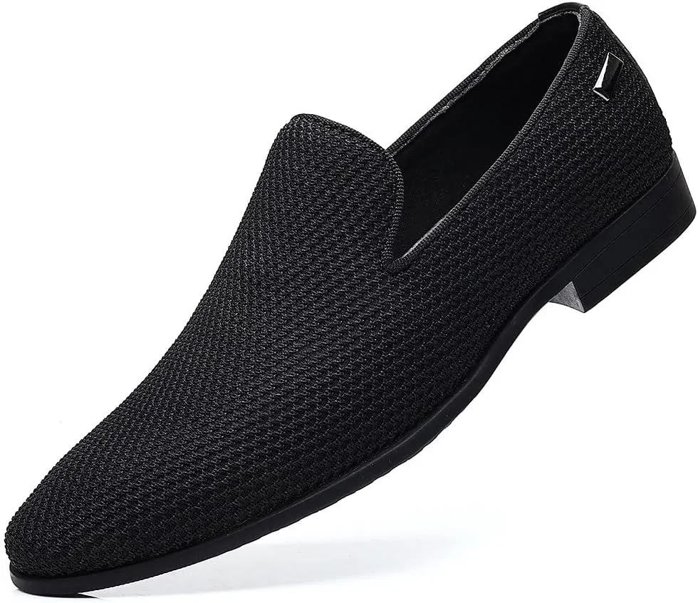 Santimon Men's Mesh Slip On Loafers Casual Walking Sneakers Business Lightweight Dress Breathable Outdoor Comfortable Shoes