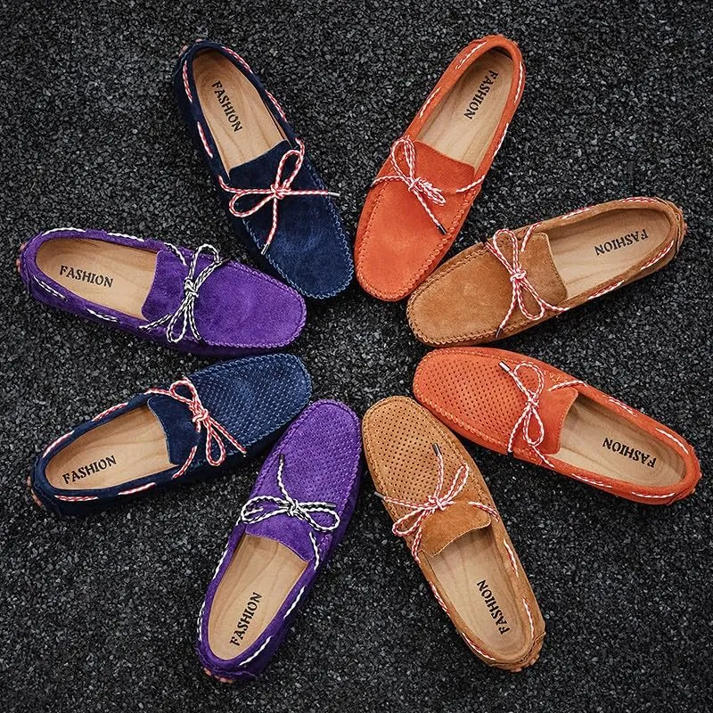 Santimon Men's Suede Loafers Moccasin Driving Shoes Slip On Flats Boat Shoes
