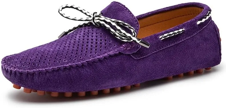 Santimon Men's Suede Loafers Moccasin Driving Shoes Slip On Flats Boat Shoes