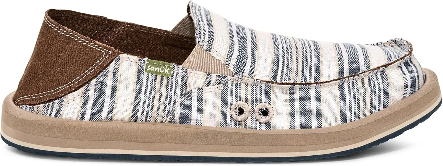 Sanuk Mens Donny Nautical Loafers | Mens Shoes | Slip On Shoes for Men | Men's Slip-on Loafers | Memory Foam Footbed
