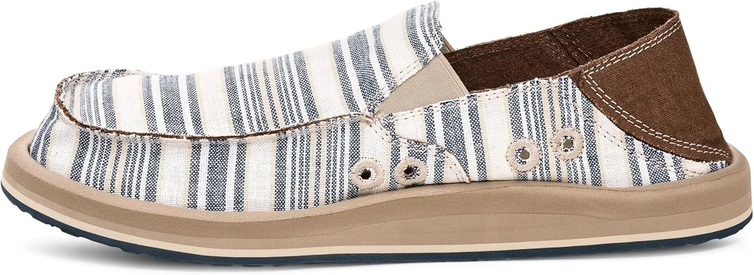 Sanuk Mens Donny Nautical Loafers | Mens Shoes | Slip On Shoes for Men | Men's Slip-on Loafers | Memory Foam Footbed