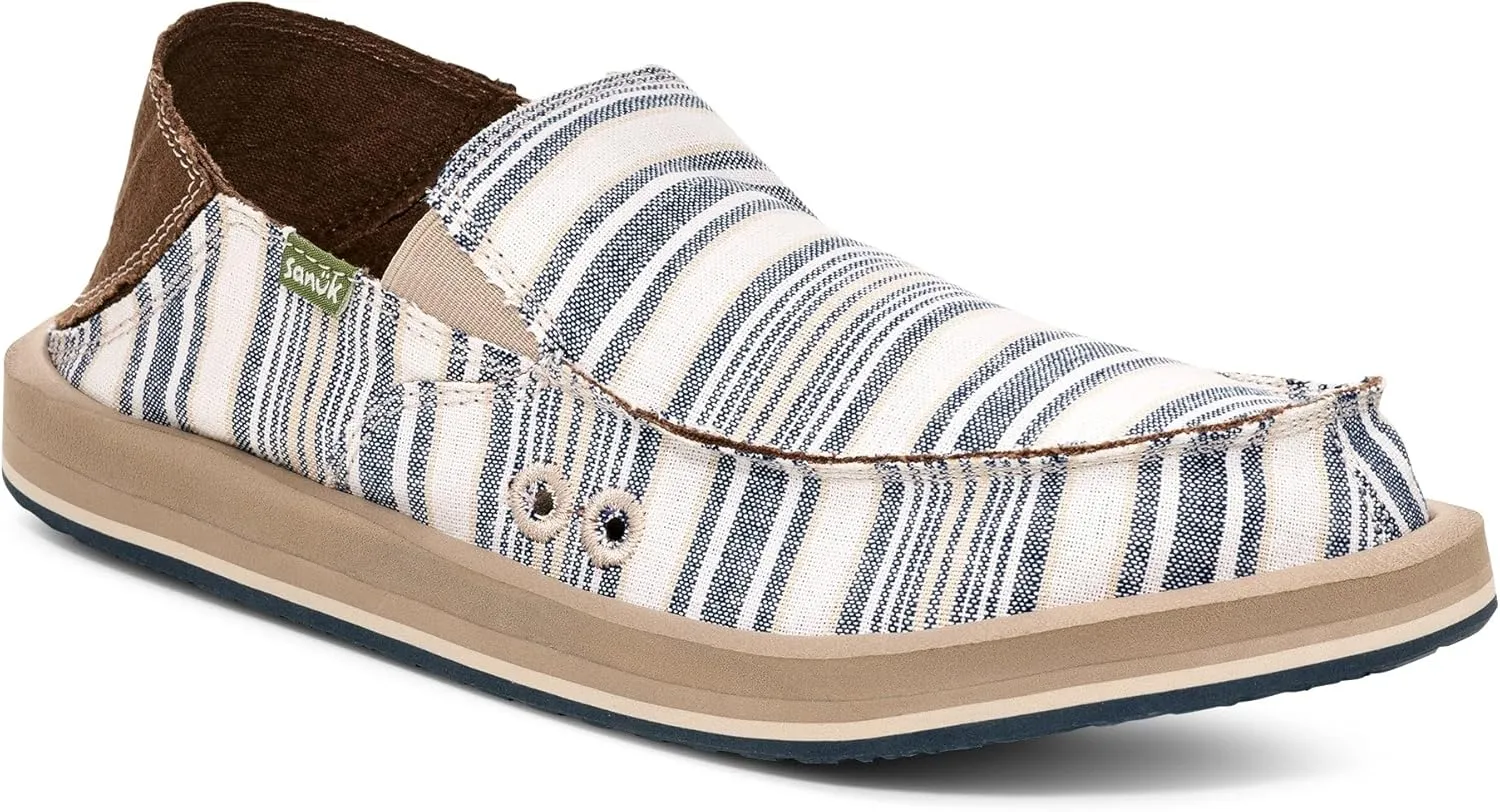 Sanuk Mens Donny Nautical Loafers | Mens Shoes | Slip On Shoes for Men | Men's Slip-on Loafers | Memory Foam Footbed