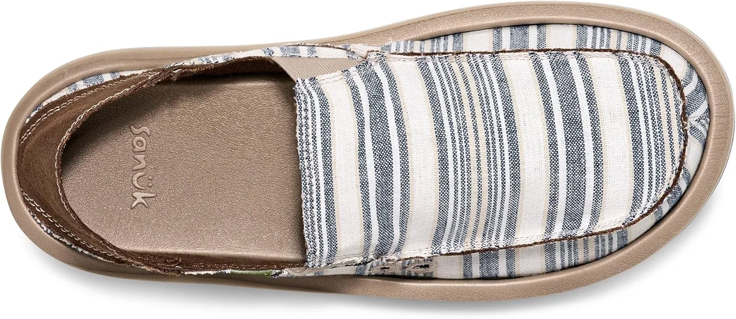 Sanuk Mens Donny Nautical Loafers | Mens Shoes | Slip On Shoes for Men | Men's Slip-on Loafers | Memory Foam Footbed