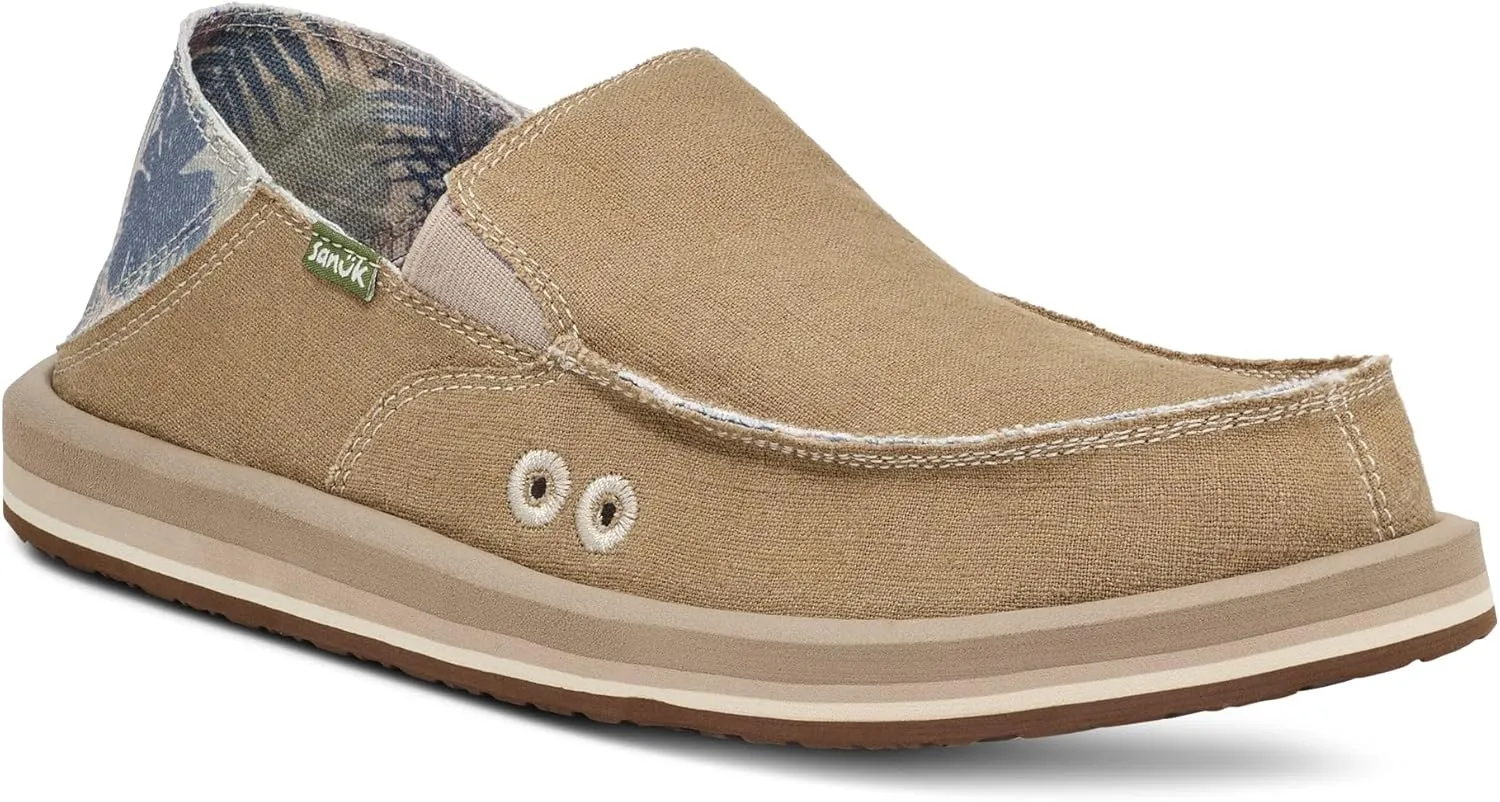 Sanuk Mens Donny Resort Loafers | Mens Shoes | Slip On Shoes for Men | Men's Slip-on Loafers | Memory Foam Footbed