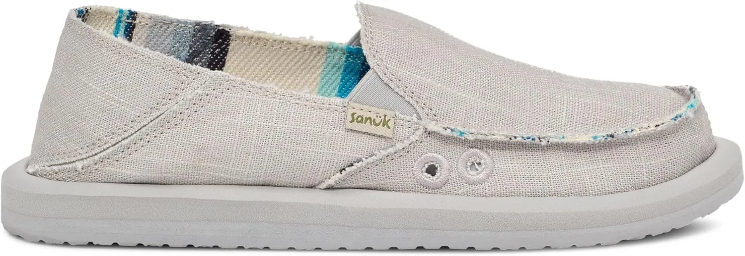 Sanuk Womens Donna Hemp Loafers | Womens Shoes | Slip On Shoes for Women | Women's Slip-on Loafers | Memory Foam Footbed