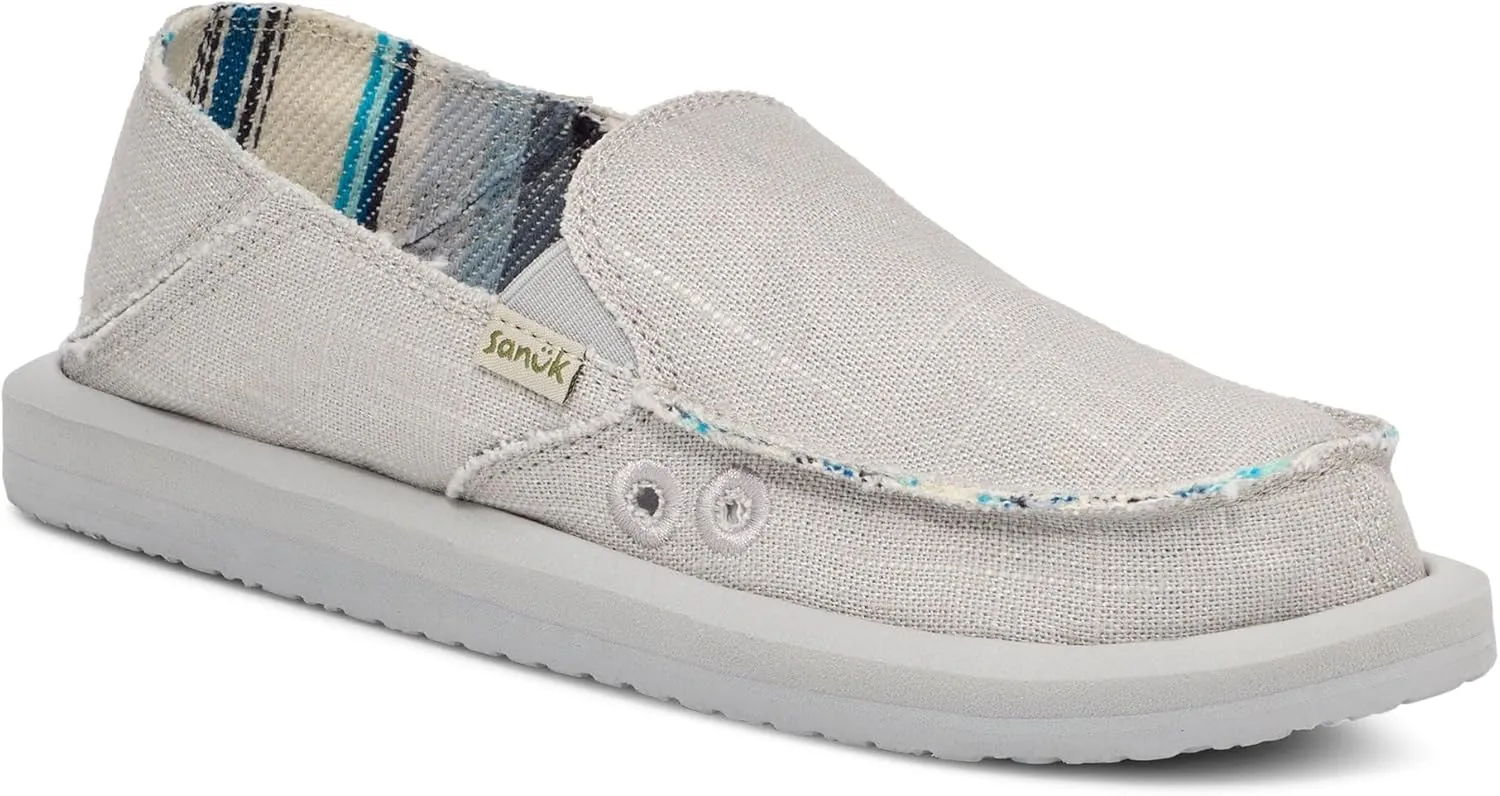Sanuk Womens Donna Hemp Loafers | Womens Shoes | Slip On Shoes for Women | Women's Slip-on Loafers | Memory Foam Footbed