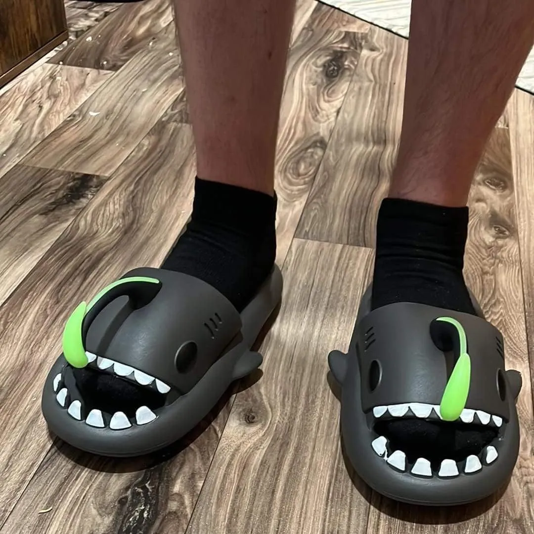 Shark Slides Angler Fish, Shark Slippers, Glow In The Dark, Super Soft, Comfy, Super Soft Environmental EVA