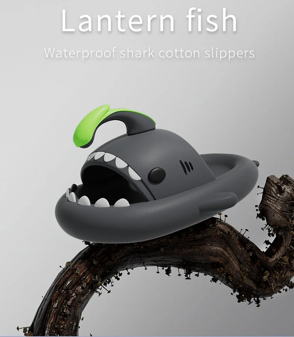 Shark Slides Angler Fish, Shark Slippers, Glow In The Dark, Super Soft, Comfy, Super Soft Environmental EVA