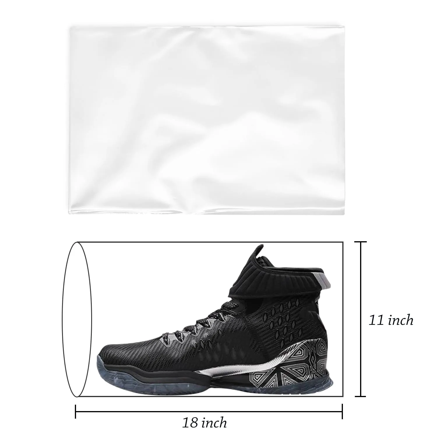 Shoe Shrink Wrap Bags,100 Pcs 11x18 Inches Sneaker PVC Heat Shrink Plastic Wrap Large Shoes Protector for Men Women Effectively Avoid Sole Yellowing