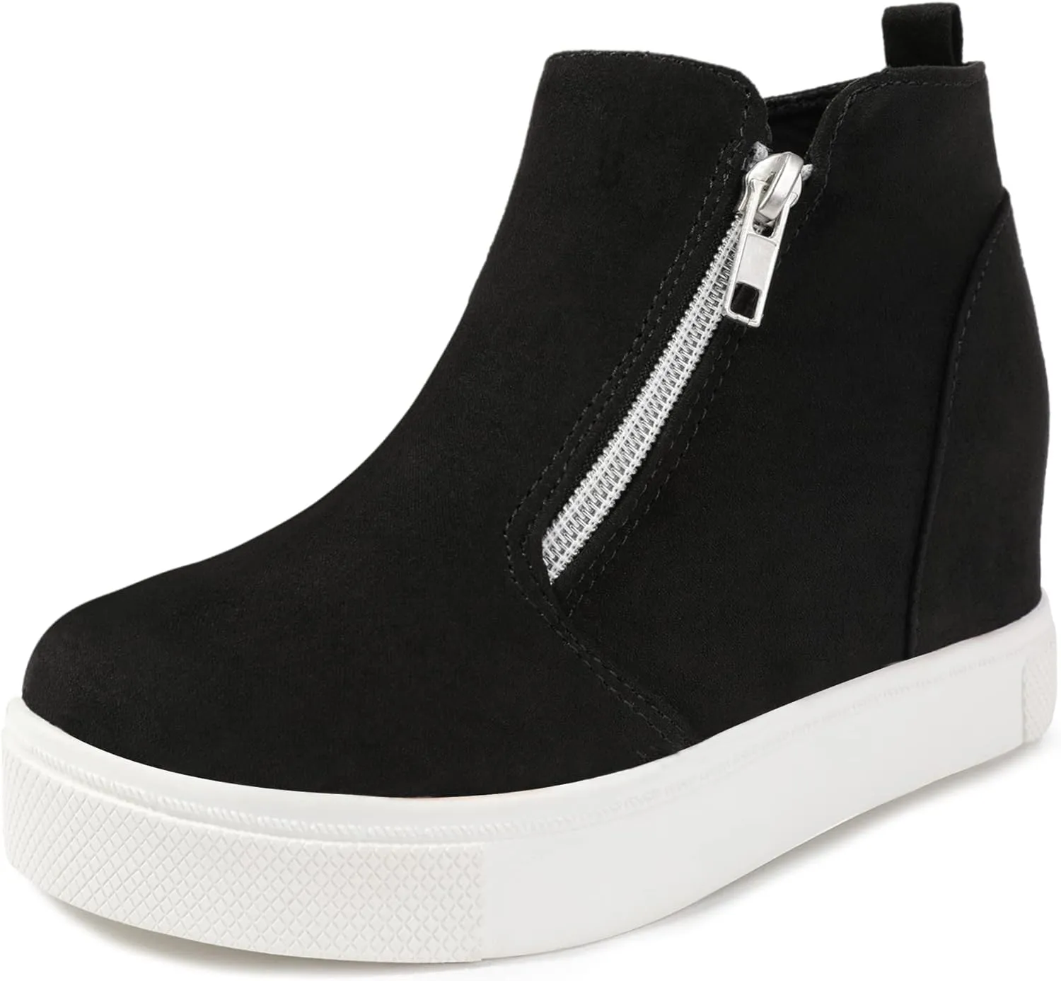 shoeslocker Girls Wedge Sneakers Ankle Platform Sneakers for Girls Nonslip Fashion Shoes with Double Side Zippers
