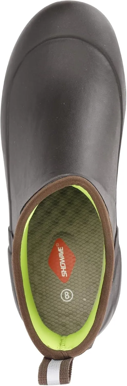 Showave Men's Rubber Boots Waterproof Rain Footwear Durable Short Hunting Boots for Mud Gardening Yard and Chore Working