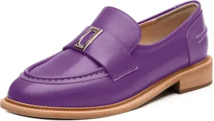 SKYSTERRY Loafers for Women Penny Loafers with Round Toe Low Chunky Block Heels Comfortable Women Loafers Shoes for Work Party Dating Shopping