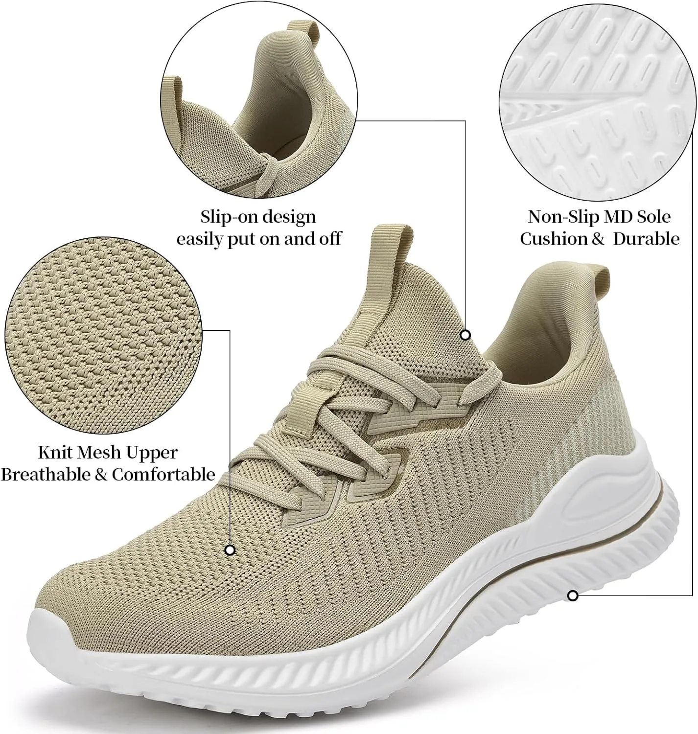 Slow Man Mens Walking Sneakers Wide Width Slip on Tennis Shoes,Lightweight Breathable Running Shoes,Ideal for Athletic Workout Gym Jogging and Casual Wear