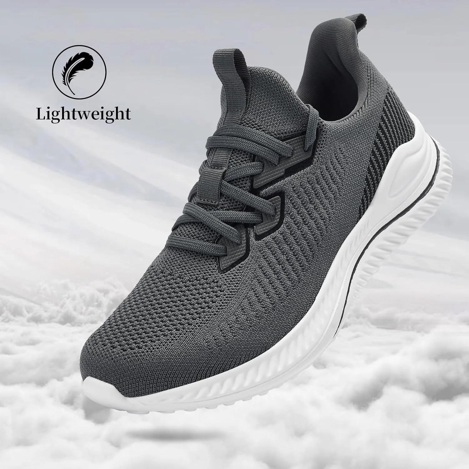 Slow Man Mens Walking Sneakers Wide Width Slip on Tennis Shoes,Lightweight Breathable Running Shoes,Ideal for Athletic Workout Gym Jogging and Casual Wear