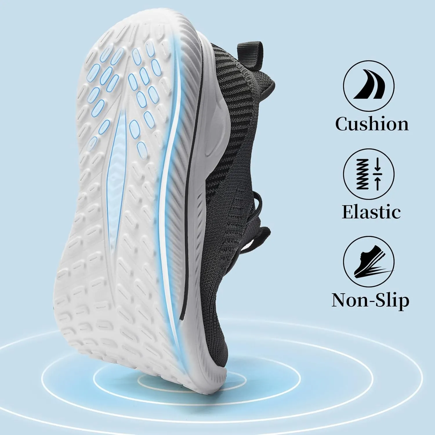 Slow Man Mens Walking Sneakers Wide Width Slip on Tennis Shoes,Lightweight Breathable Running Shoes,Ideal for Athletic Workout Gym Jogging and Casual Wear