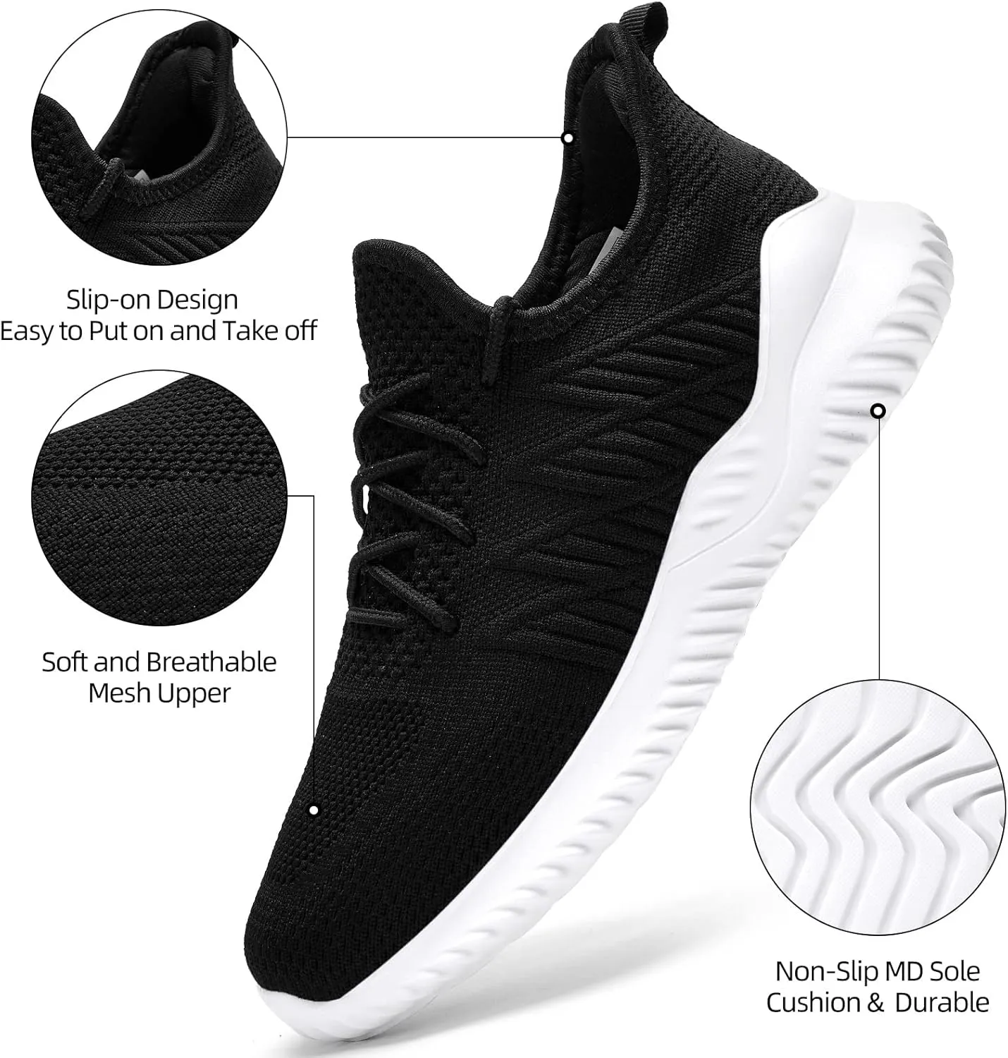 Slow Man Womens Walking Tennis Shoes Fashion Slip on Comfortable Lightweight Memory Foam Athletic Casual Sneakers for Running Gym Workout Nurse
